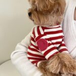Ριγέ Teddy Μπλουζάκι – Κόκκινο - Image 3