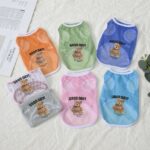 Καλοκαιρινό Mesh Μπλουζάκι Σκύλου “Good Day” με Teddy Bear – Μπλε - Image 2