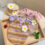 Boho Summer Knit Set – Πολύχρωμο Καλοκαιρινό Μπλουζάκι & Καπελάκι - Image 3