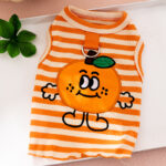 Cute Πορτοκαλί Μπλουζάκι Σκύλου με Cartoon Orange Print – Pet Shirt 🍊