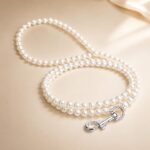 Πολυτελές Λουρί Σκύλου με Πέρλες – Elegant Pearl Dog Leash