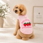 Ροζ Μπλουζάκι Σκύλου Delicious Strawberry με 3D Φράουλες - Image 3