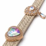 Περιλαίμιο Σκύλου Princess Crystal Μπεζ με Κρύσταλλα & Χρυσές Λεπτομέρειες - Image 3