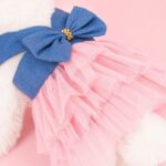 Ροζ Τούτου Φορεματάκι για Σκυλάκια με Denim Φιόγκο - Image 5