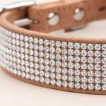 Μπεζ Περιλαίμιο Σκύλου με Στρας Luxury Glam - Image 2