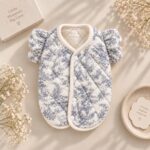 Premium Καπιτονέ Μπουφανάκι Σκύλου Floral με Βολάν – Μπλε - Image 2