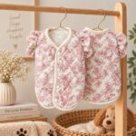 Premium Καπιτονέ Μπουφανάκι Σκύλου Floral με Βολάν – Ροζ